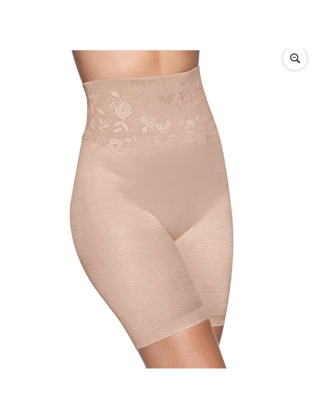 Bali Women Firm Thigh Shapewear Nude Large Style 8554 Lace Floral Sheer NEW NWT